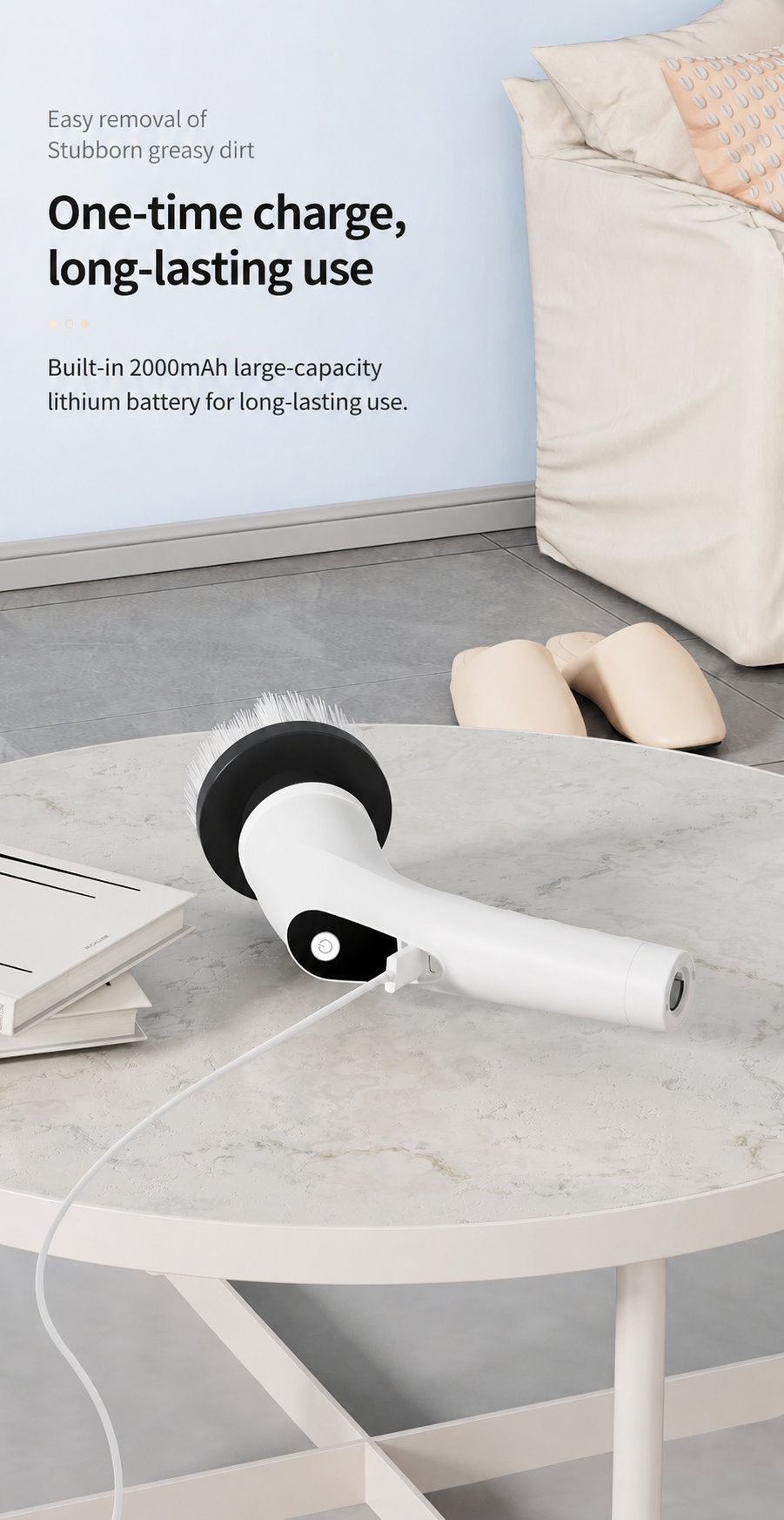 9-in-1 Cordless Electric Spin Scrubber with Long Handle