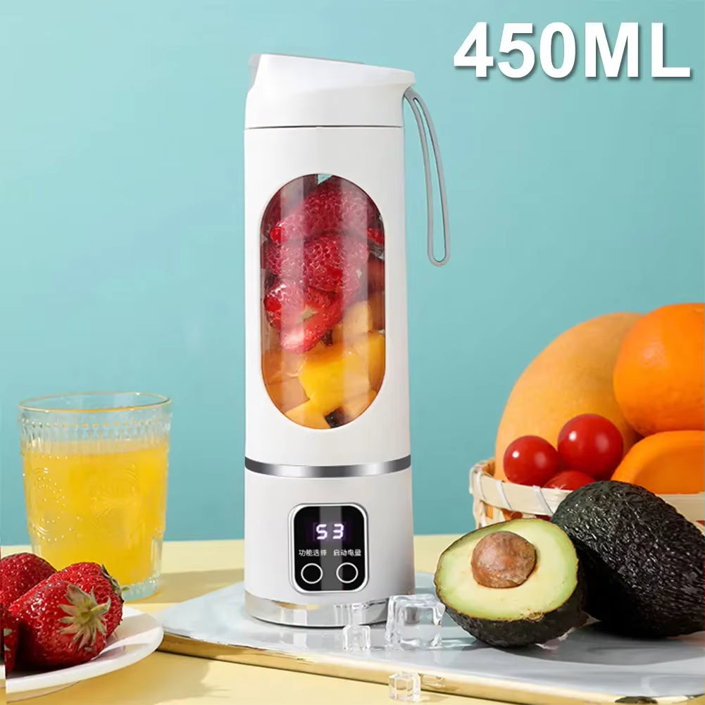 Revolutionize Your Refreshments: Portable Electric Juicer with USB Charging and 450ml Capacity for Fresh Smoothies Anywhere